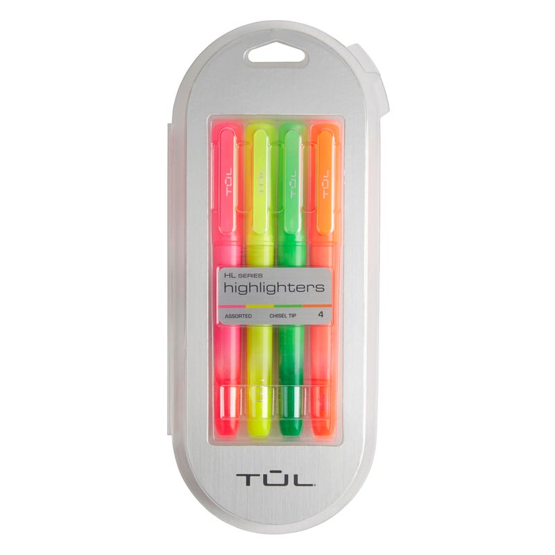 TULÂ® Highlighters, Chisel Tip, Assorted Barrel Colors, Assorted Ink Colors, Pack Of 4 Highlighters - Image 1